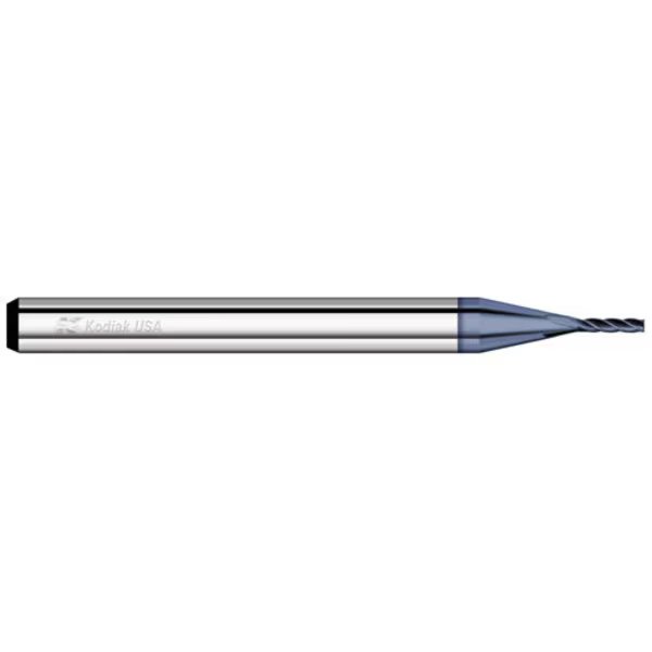 0.068 Carbide Endmill 4 Flute Micro Square End ALTIN Coated, Kodiak Cutting Tools, Mfr#: 5525696